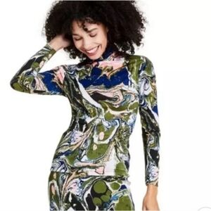 Rachel Comey for Target Marbled Print Textured Turtleneck Large